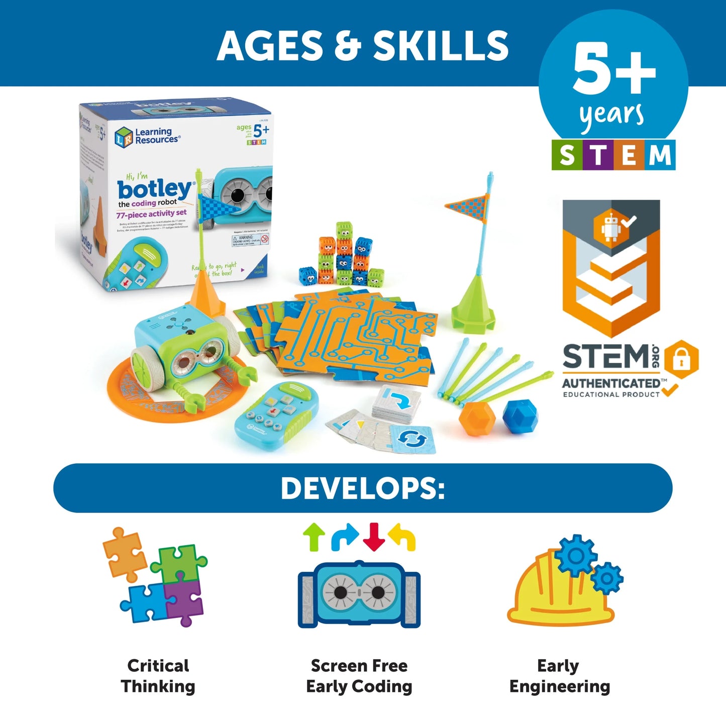 Botley the Coding Robot Activity Set Building STEM Games Ages 5 and Up