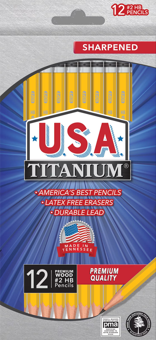 #2 HB Pencils – 12 Count, Pre-Sharpened, Latex-Free, PMA Certified