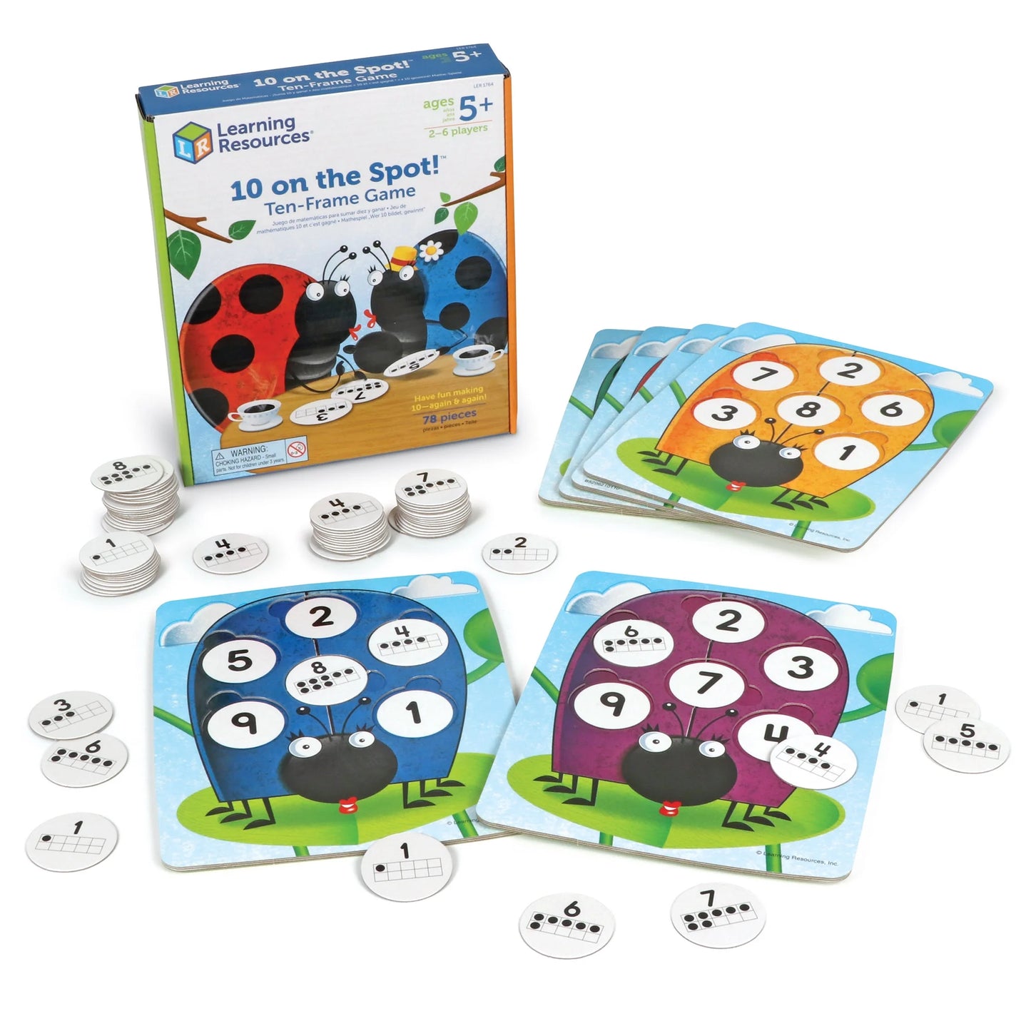 10 on the Spot Ten Frame Game - Math Manipulatives, Ages 5+