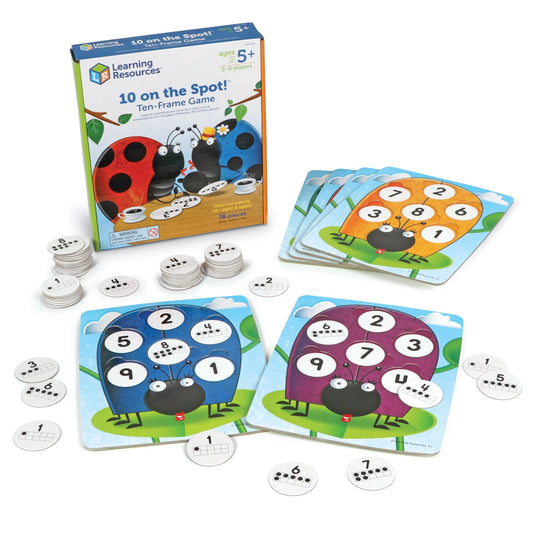 10 on the Spot Ten Frame Game - Math Manipulatives, Ages 5+